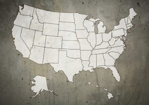 Map of bankruptcy and community property states